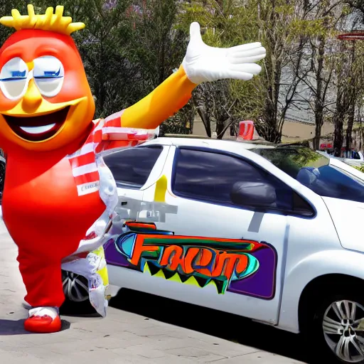 Image similar to cursed image of a fast food mascot