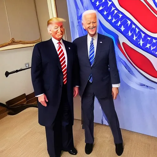 Image similar to “Anime Joe Biden locking swords with anime Donald Trump”