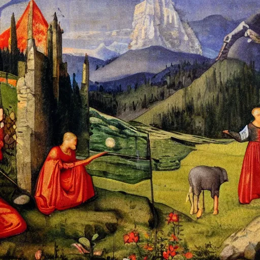 1 9 2 0 x 1 0 8 0 nature paintings in the middle ages, | Stable Diffusion