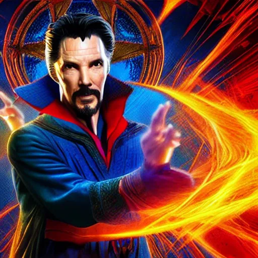 Image similar to dr strange woods playing digital art 4 k detailed