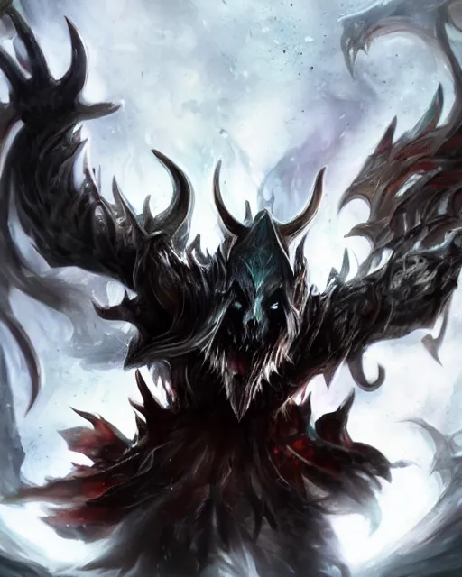 Image similar to champion splashart of a timid follower of the death god