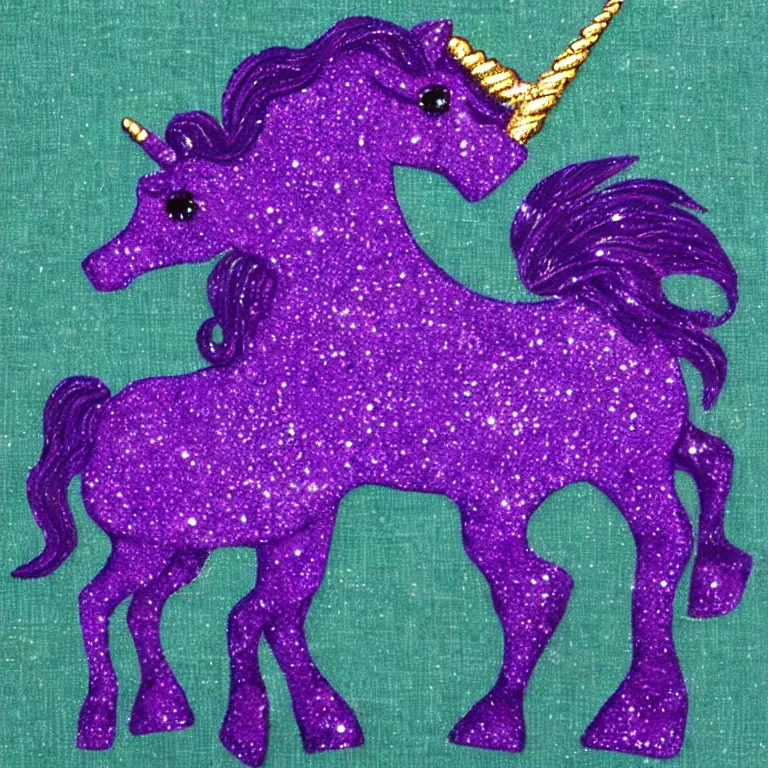 Image similar to unicorn, purple, sparkling, monstrous, crafted by daedalus