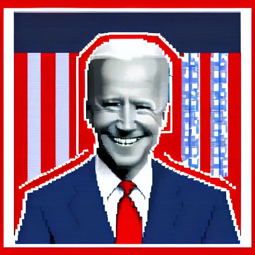 Image similar to pixel art of joe biden