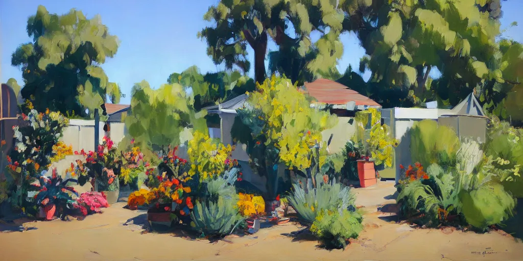 Prompt: sunny backyard _ ben aronson california