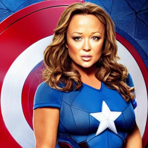 Prompt: Leah Remini as Captain America in the Marvel Cinematic Universe