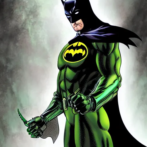 Prompt: batman dressed up as the green goblin, photography, comic books,