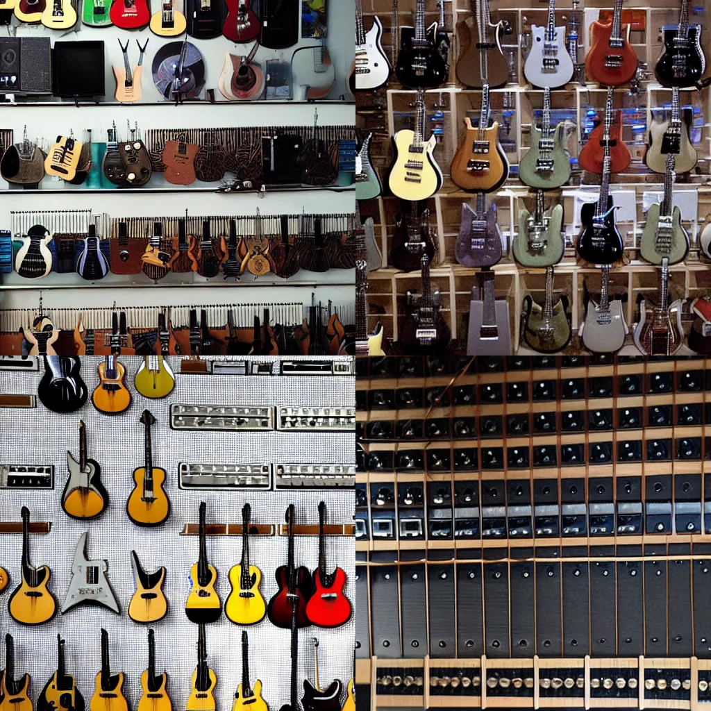 low tuned high gain wall of guitars sounding like | Stable Diffusion ...