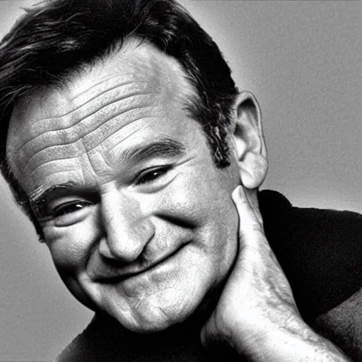 Image similar to robin williams smile. picture printing in graphic design