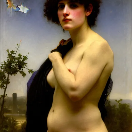 Image similar to solarpunk portrait of a butch woman by william adolphe bouguereau