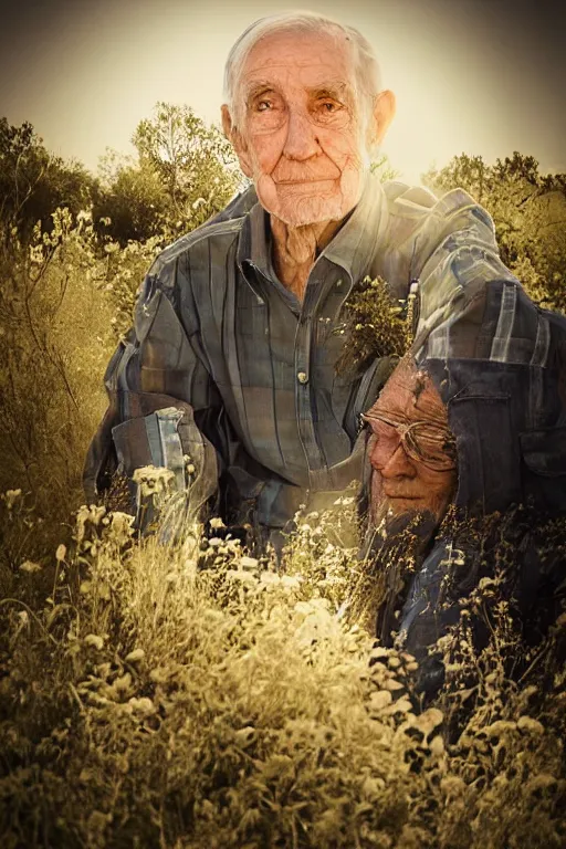 Prompt: a portrait of all the people named Grandpa Burrow, ambient light, beautiful composition