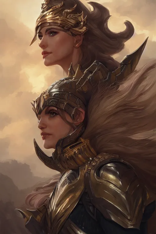 Image similar to amazon valkyrie athena, d & d, fantasy, portrait, highly detailed, headshot, digital painting, trending on artstation, concept art, sharp focus, illustration, art by artgerm and greg rutkowski and magali villeneuve