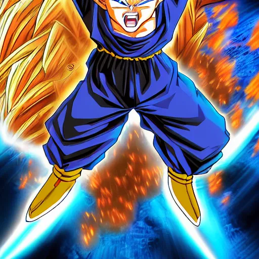 Prompt: Super Saiyan Blue, fantasy artwork, official, hyper detailed, character dragonball, of Super Mario, award winning artwork