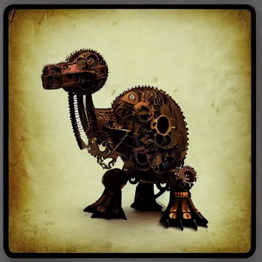 Prompt: “ steampunk robot dinosaur ”