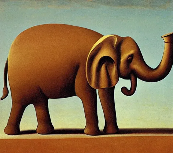 Prompt: elephant with four head by de chirico