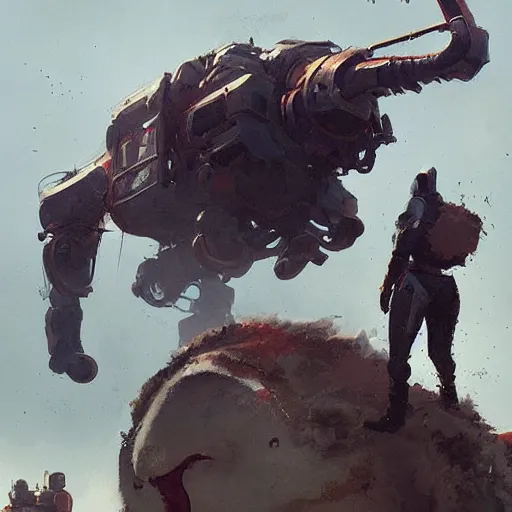 Image similar to 🤖🐃, Greg rutkowski, Trending artstation, cinematográfica, digital Art