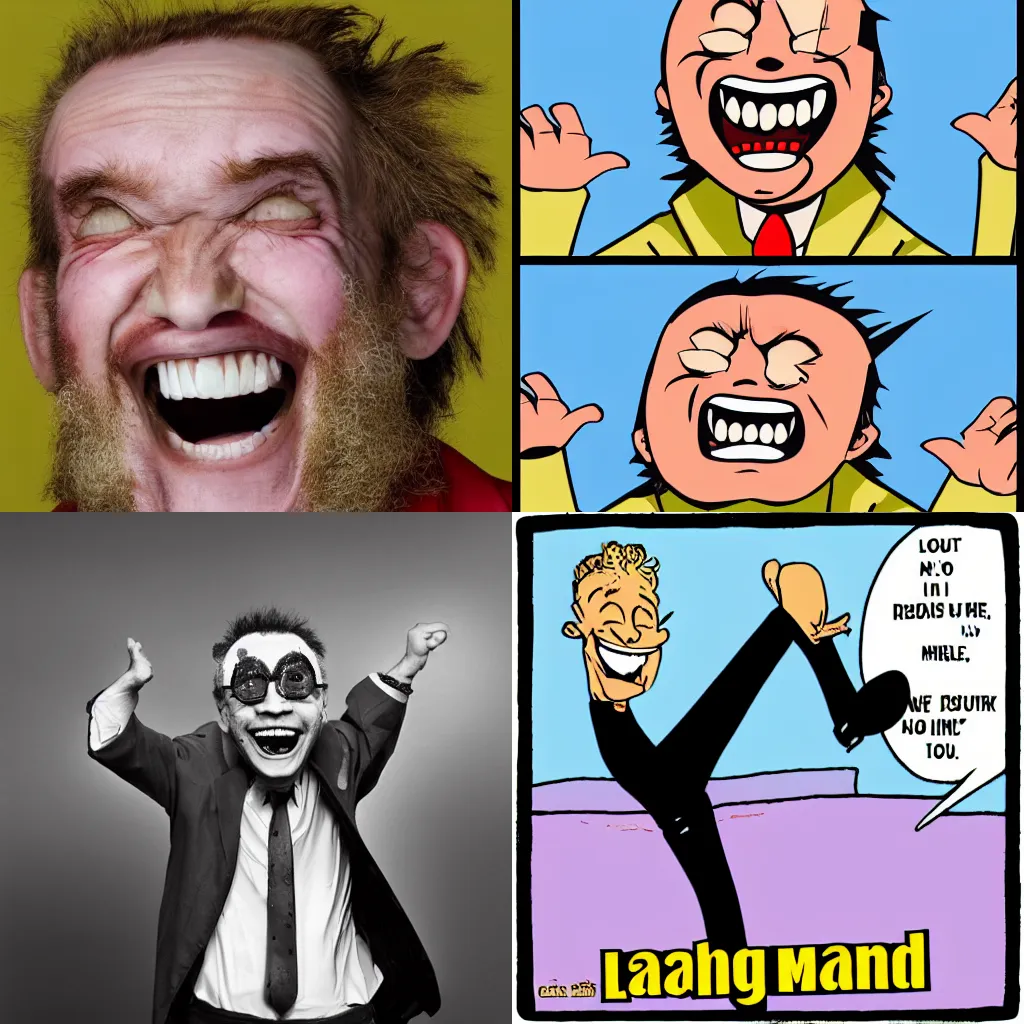 Prompt: laughing madman