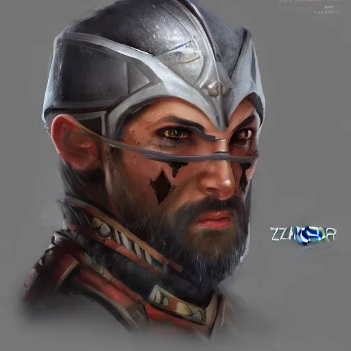 Image similar to portrait of a zarnaxian warrior, digital concept art, trending on artstation