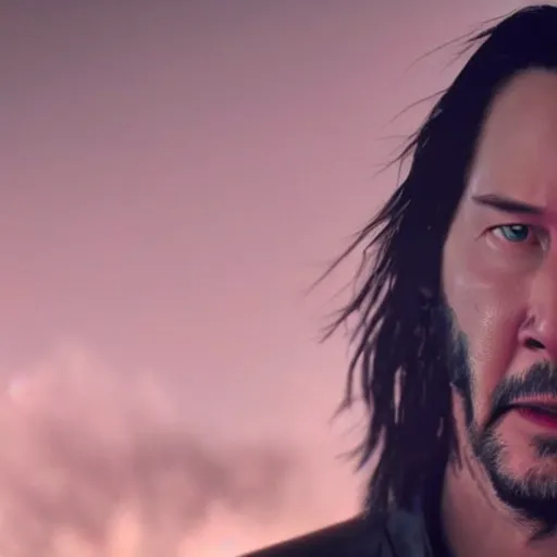 Image similar to Keanu Reeves in elden ring 4K quality Super Realistic