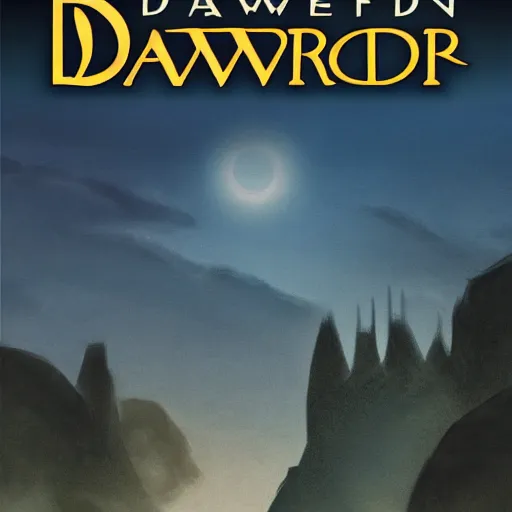 Prompt: book cover for a book named dawnsword