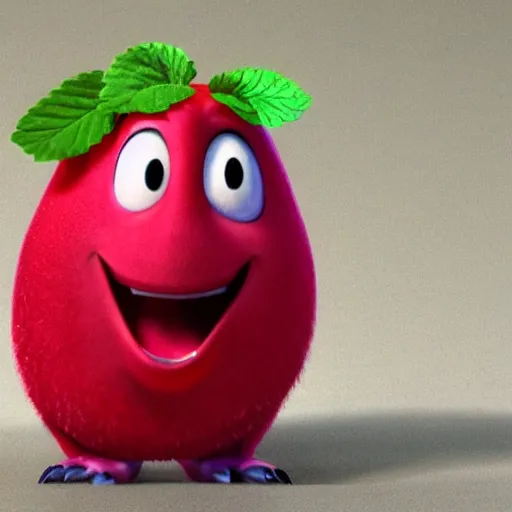 Image similar to raspberry as a pixar character