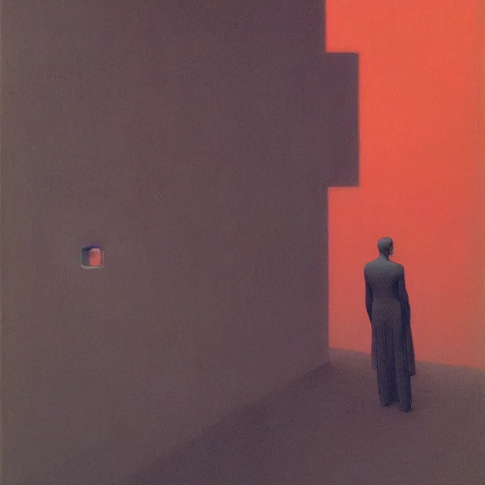 Image similar to portrait facing my fears, science fiction, Edward Hopper and James Gilleard, Zdzislaw Beksinski, highly detailed