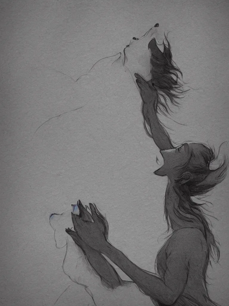 Image similar to woman howling at fire by disney concept artists, blunt borders, rule of thirds