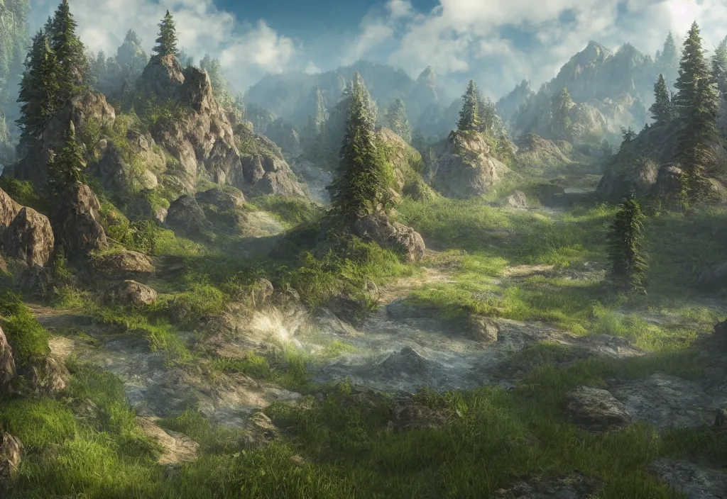 Prompt: Ultra realistic terrain with mystical background