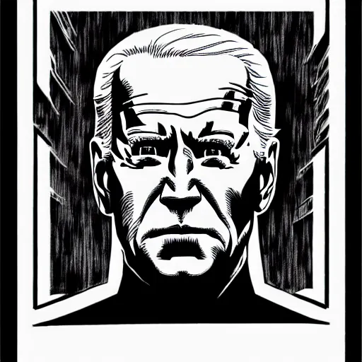 Image similar to Joe Biden looking sinister, by Tsutomu Nihei, highly detailed