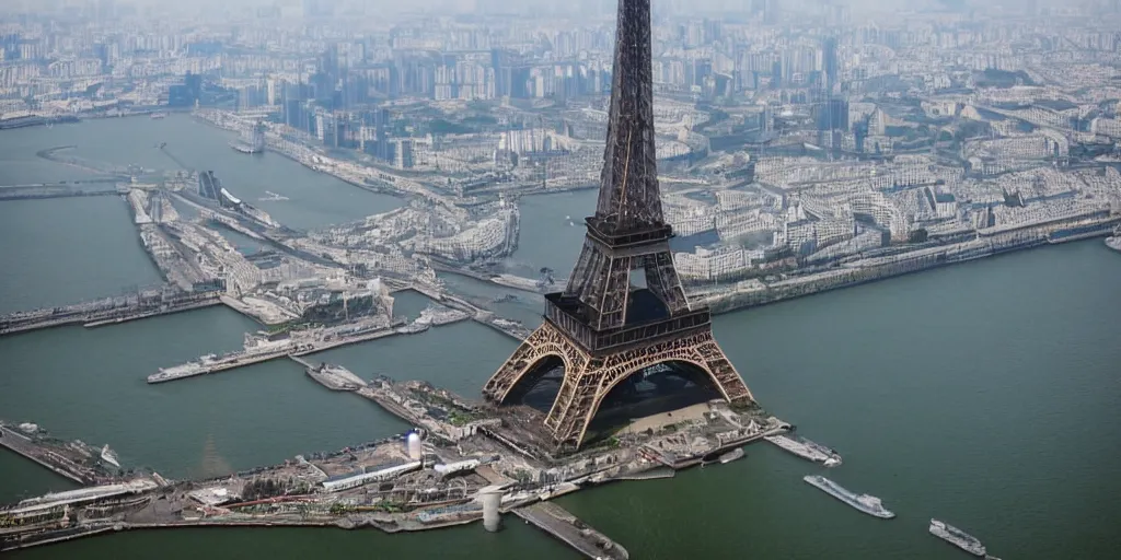 Prompt: the eiffel tower in Pudong Shanghai
