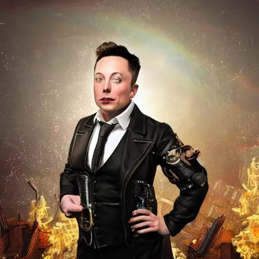 Image similar to Steampunk Elon Musk