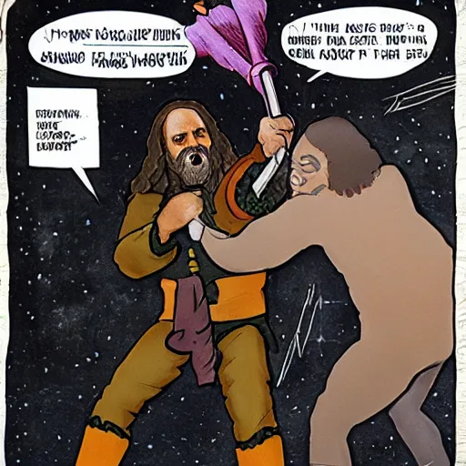 Image similar to Gowron spanks Worf with a glory stick