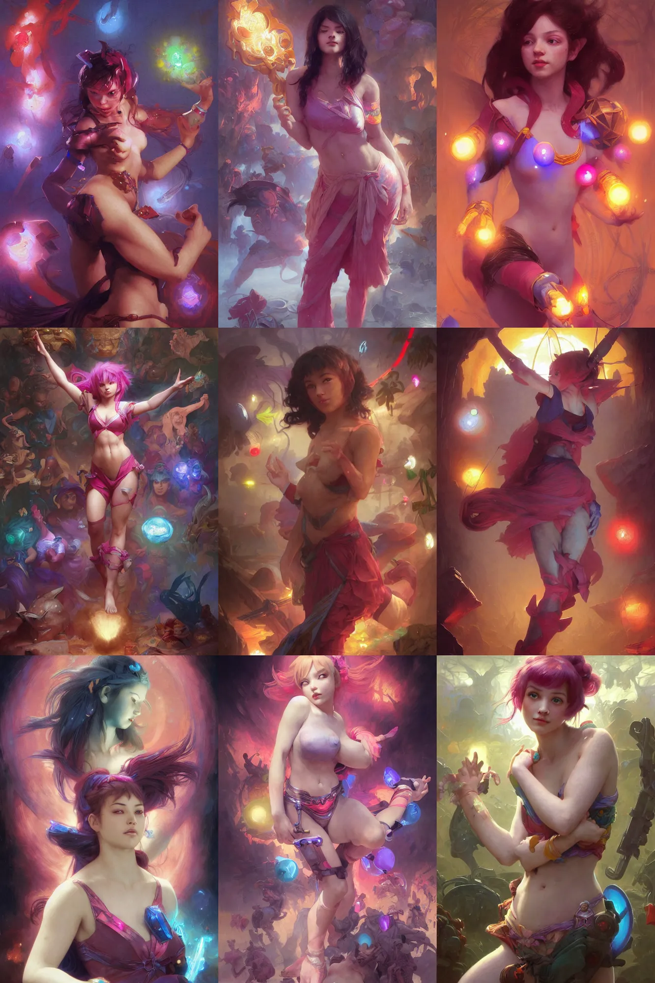 Prompt: Videogame Cover Art of Amy Rose surrounded by 7 colorful glowing gems, dark, intricate, highly detailed, smooth, artstation, digital illustration by Ruan Jia and Mandy Jurgens and Artgerm and Wayne Barlowe, William Adolphe Bouguereau, by Edgar Maxence and Ross Tran and Michael Whelan and Greg Rutkowski and Zdislav Beksinski