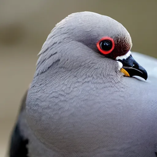 Prompt: a pigeon that looks like mike tyson