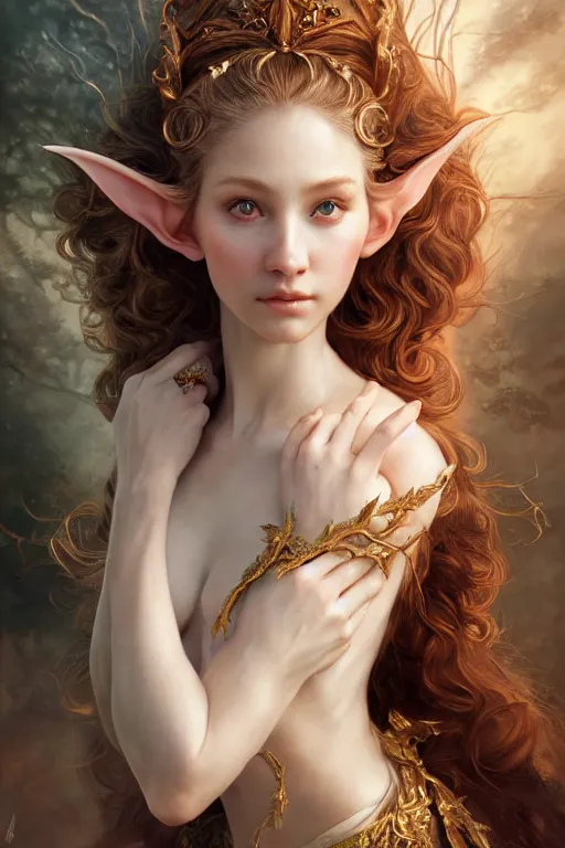 Image similar to a masterpiece ultrarealistic ultradetailed portrait of a very beautiful elf fairy, baroque renaissance. medium shot, intricate, elegant, by stanley artgerm lau, wlop, rossdraws, james jean, andrei riabovitchev, marc simonetti, light by julie bell, porcelain skin. global illumination. vfx