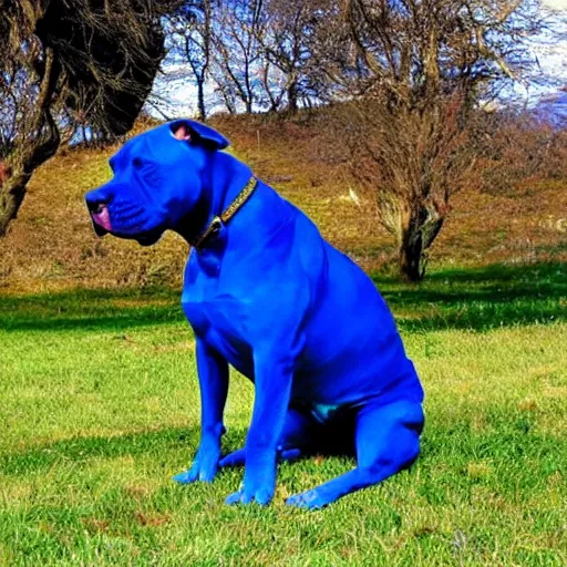 Image similar to big blue pitbull