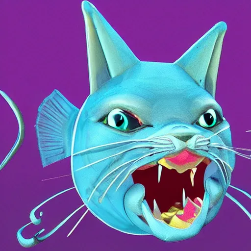 Prompt: fish cat creature