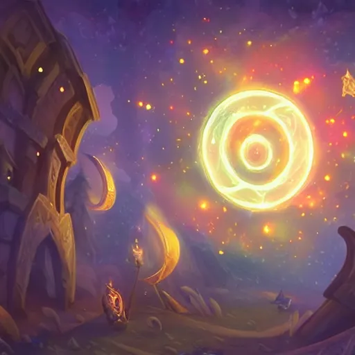 Image similar to luminous magical paper scroll floating in the air, fantasy digital art, in the style of hearthstone artwork