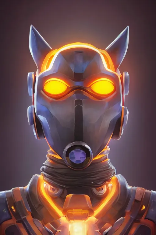 Image similar to epic mask helmet robot ninja portrait stylized as fornite style game design fanart by concept artist gervasio canda, behance hd by jesper ejsing, by rhads, makoto shinkai and lois van baarle, ilya kuvshinov, rossdraws global illumination radiating a glowing aura global illumination ray tracing hdr render in unreal engine 5