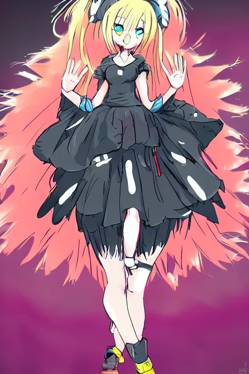 Image similar to Anime nuclear warhead waifu with tutu in the style of Artstation