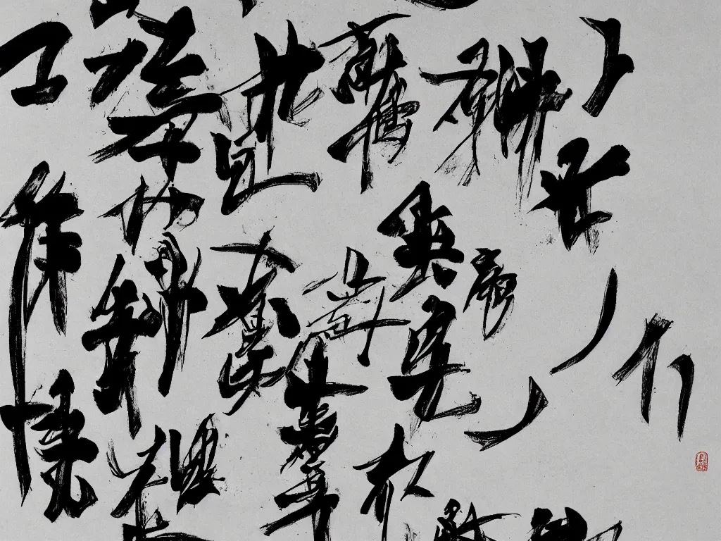 Image similar to the laurentian region, traditional chinese black ink dripping splashes messy calligraphic brush intuitive.