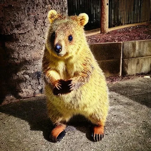 Prompt: “a quokka mixed with a bear”