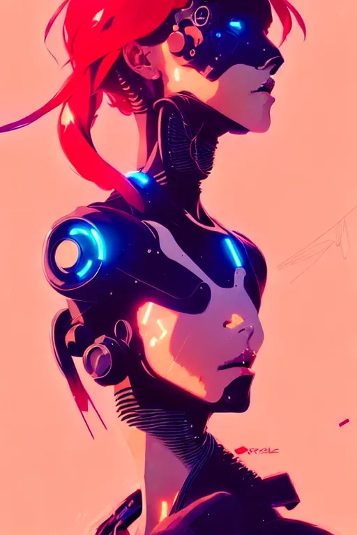 Image similar to a ultradetailed beautiful panting of a stylish cyborg girl, by conrad roset, greg rutkowski and makoto shinkai, trending on artstation