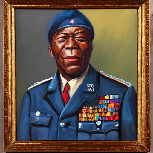 Image similar to “Oil painting of Buddy Guy as a World War 1 general, 4k”