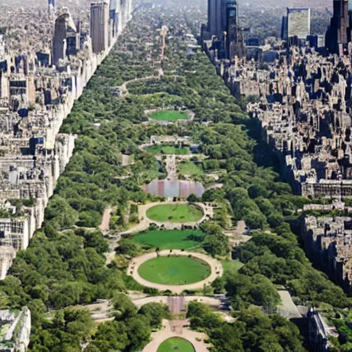 Image similar to badly photoshoped anubis in the top view of central park