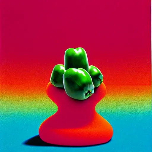 Image similar to exploding jalapeno by shusei nagaoka, kaws, david rudnick, airbrush on canvas, pastell colours, cell shaded, 8 k