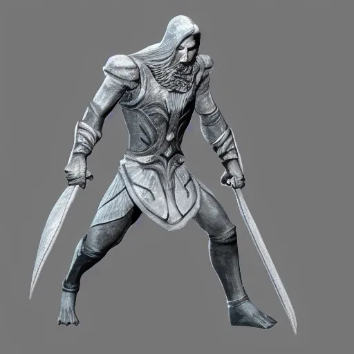 Image similar to 3 d character model of an elden ring character, white background