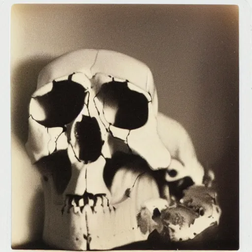Image similar to polaroid of an animal skull