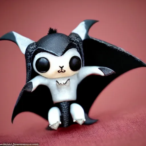 Prompt: cute bat with daggers