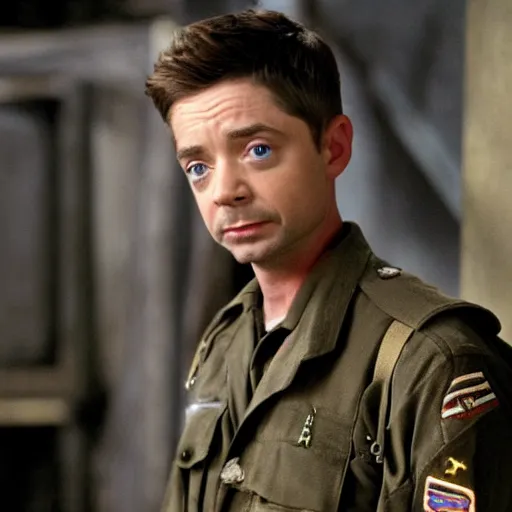 Prompt: Topher Grace starring in saving private Ryan