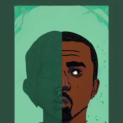 Image similar to profile picture by sachin teng x kanye, ganja, marijuana, organic painting, hard edges, masterpiece, smoke, asymmetrical, matte paint, energetic